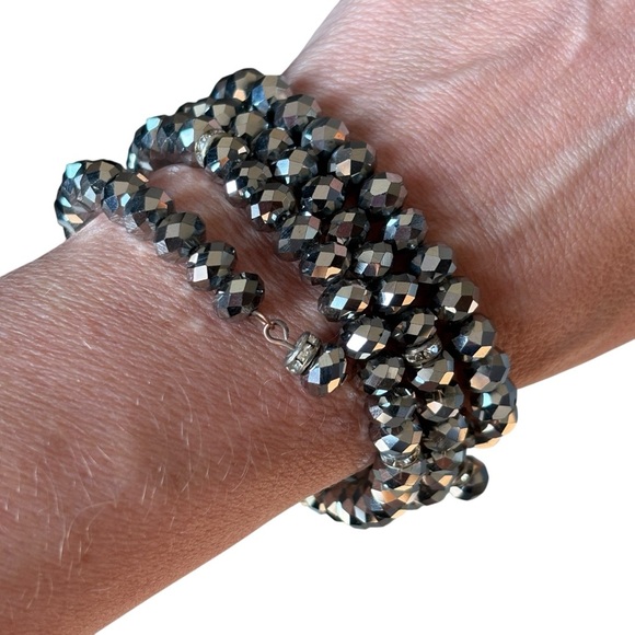 Beaded Sparkly Stretch Fashion Bracelets Shiny Wrap Bracelet - Picture 6 of 6